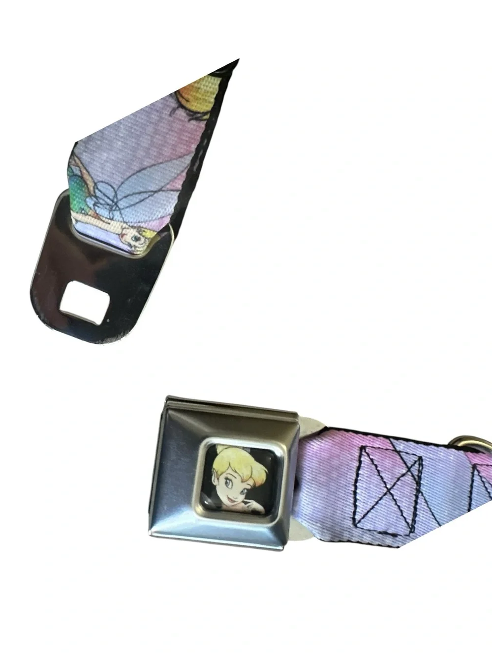 Buckle-Down Disney Tinker Bell Seatbelt Buckle Dog Collar– Large